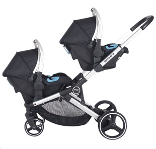 Prego 2071 İbiza Pro Travel Sistem İkiz Bebek Arabası Siyah